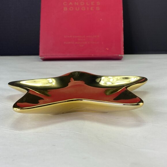 Vintage Avon Candle Bougies Gold Tone Star Plate - Picture 3 of 10